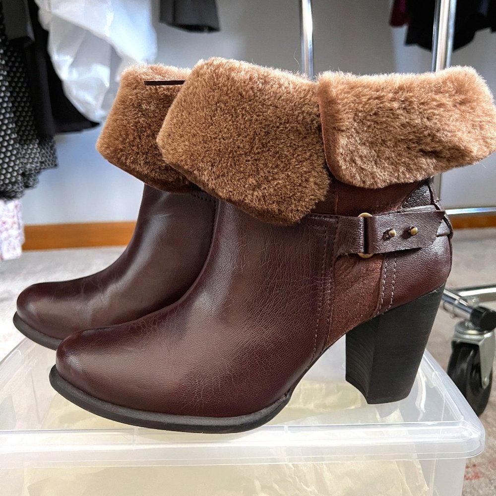 Genuine shearling warm and stylish booties